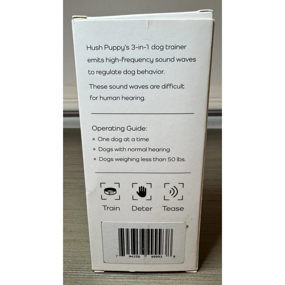 HUSH PUPPY Dog Bark Deterrent Device‎ – 3-in-1 Rechargeable Ultrasonic Training